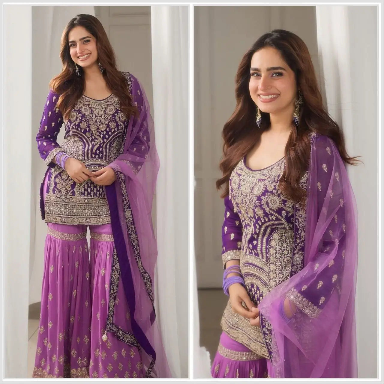Premium Fox Georgette Embroidered Palazzo Suit with Dupatta