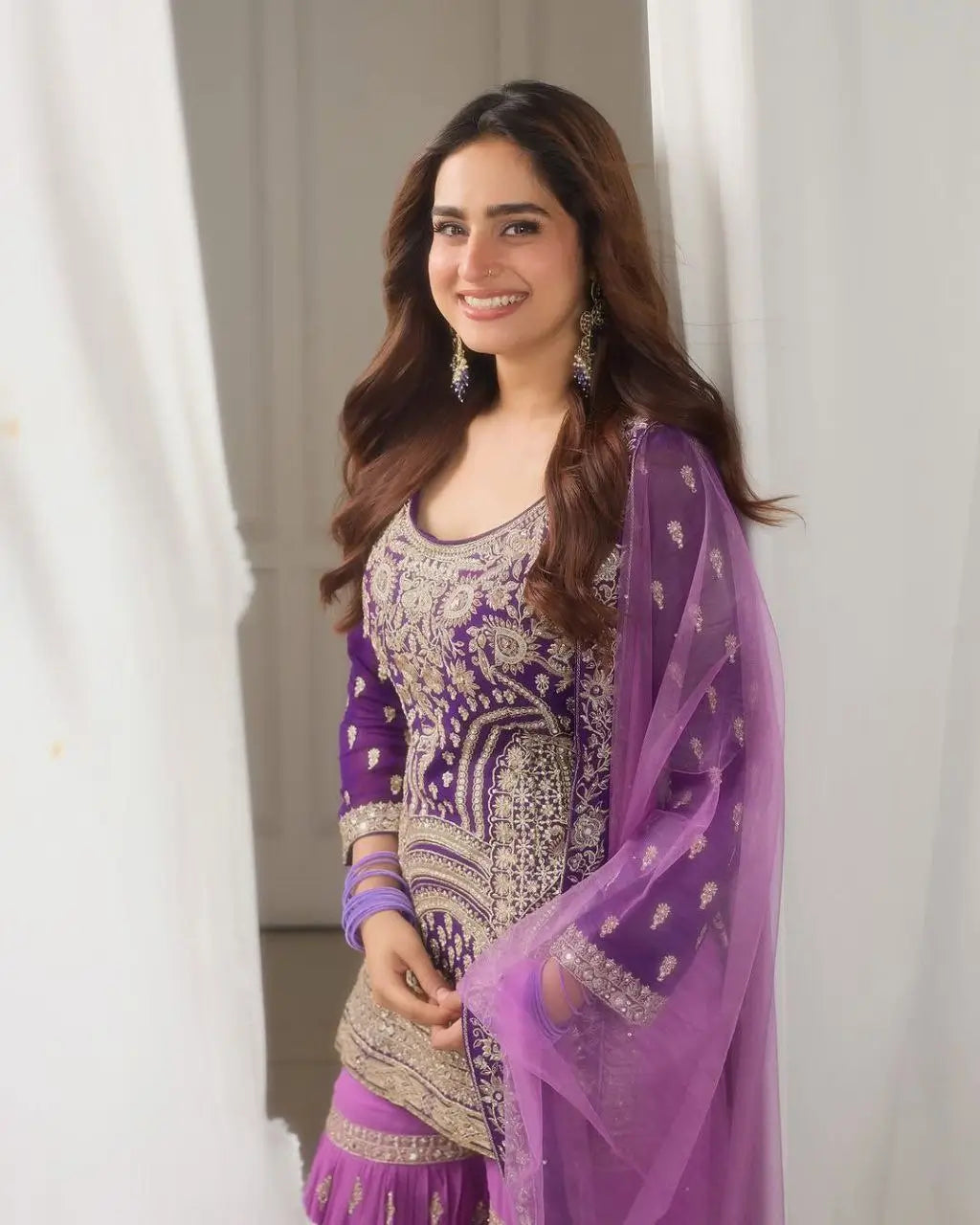 Premium Fox Georgette Embroidered Palazzo Suit with Dupatta