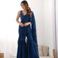 Premium Fox Georgette Embroidered Sharara Saree Set with Blouse