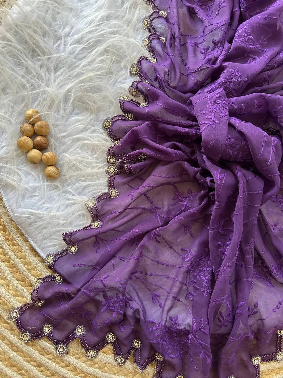 Premium Georgette Silk Saree for Wedding and Festive Wear
