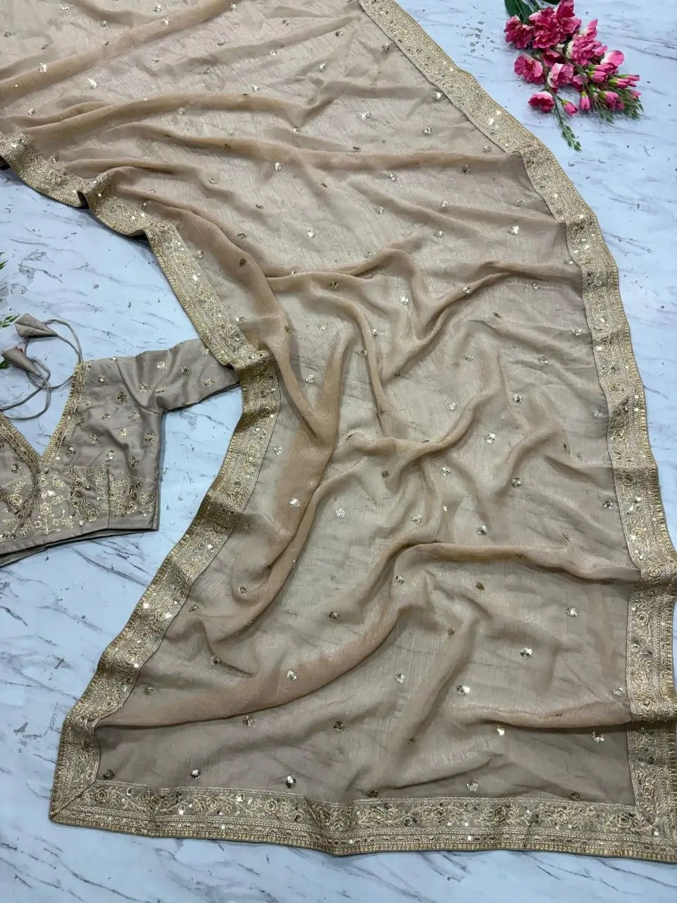 Premium Gold Crush Saree for Festive and Occasion Wear