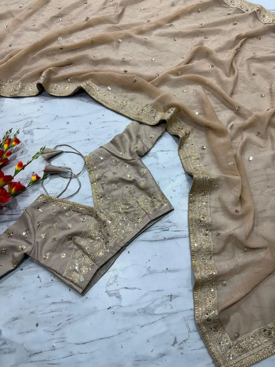 Premium Gold Crush Saree for Festive and Occasion Wear