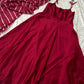 Premium Japan Silk Flared Gown Set with Digital Dupatta for Festive and Party Wear