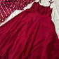 Premium Japan Silk Flared Gown Set with Digital Dupatta for Festive and Party Wear