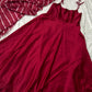 Premium Japan Silk Flared Gown Set with Digital Dupatta for Festive and Party Wear