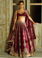 Premium Kasturi Silk Embroidered Lehenga Set