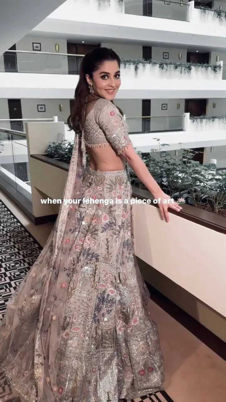 Premium Kasturi Silk Handcrafted Embroidered Lehenga Set