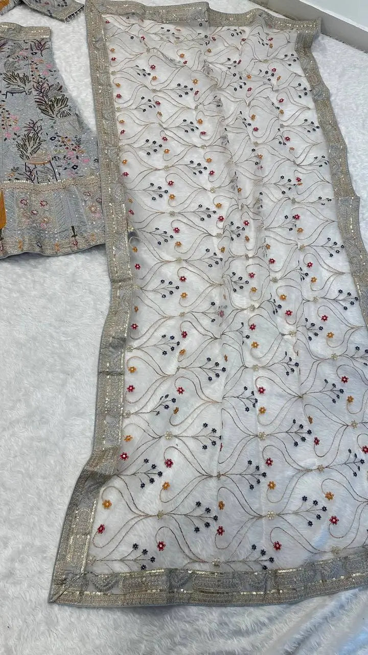 Premium Kasturi Silk Handcrafted Embroidered Lehenga Set
