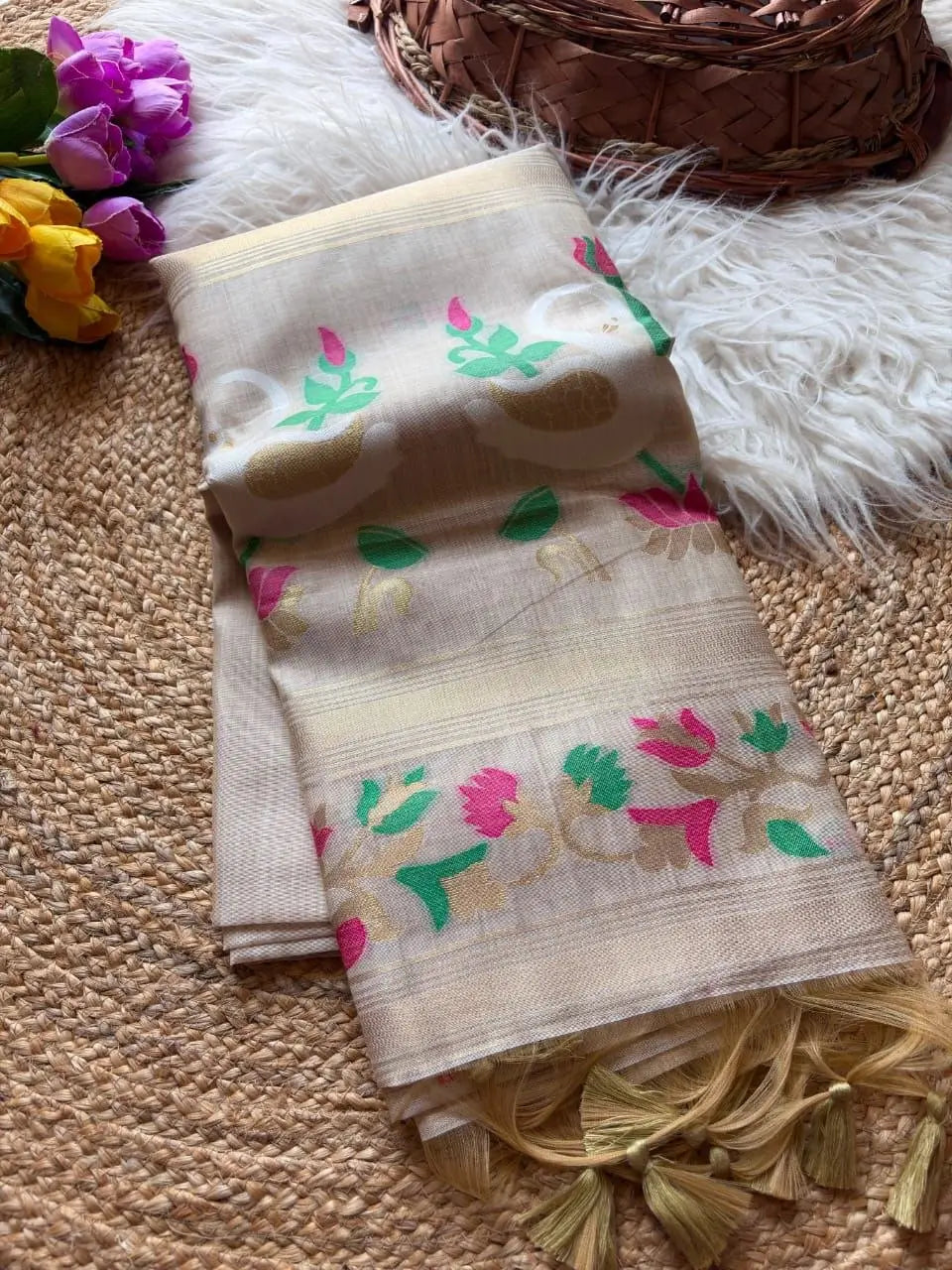 Premium Muga Cotton Saree for Festive, Traditional and Day Occasion Wear