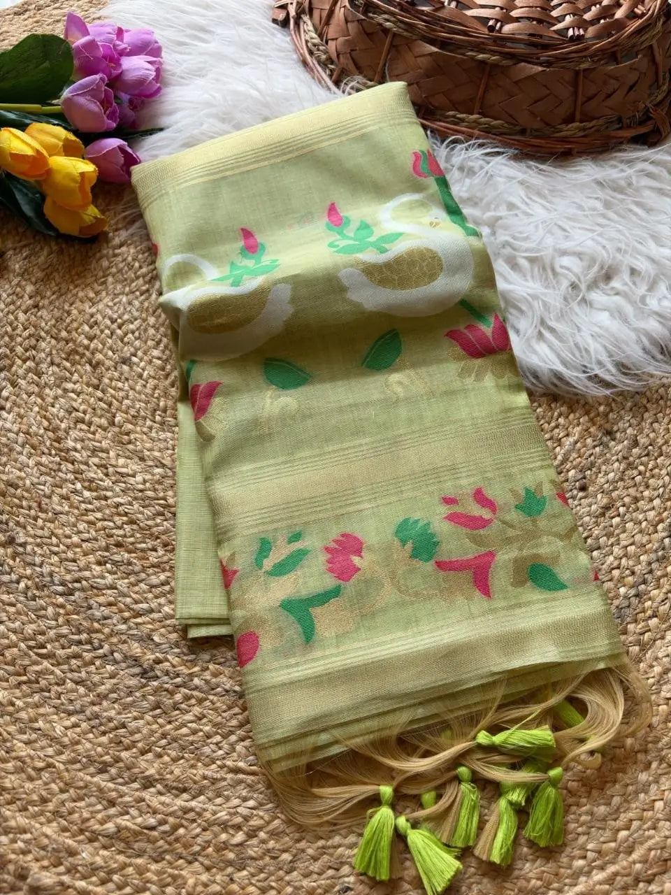 Premium Muga Cotton Saree for Festive, Traditional and Day Occasion Wear