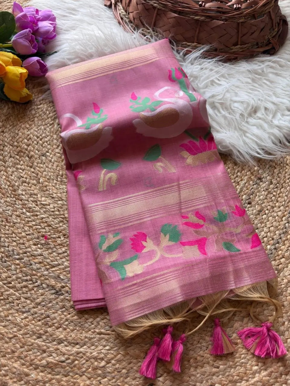Premium Muga Cotton Saree for Festive, Traditional and Day Occasion Wear