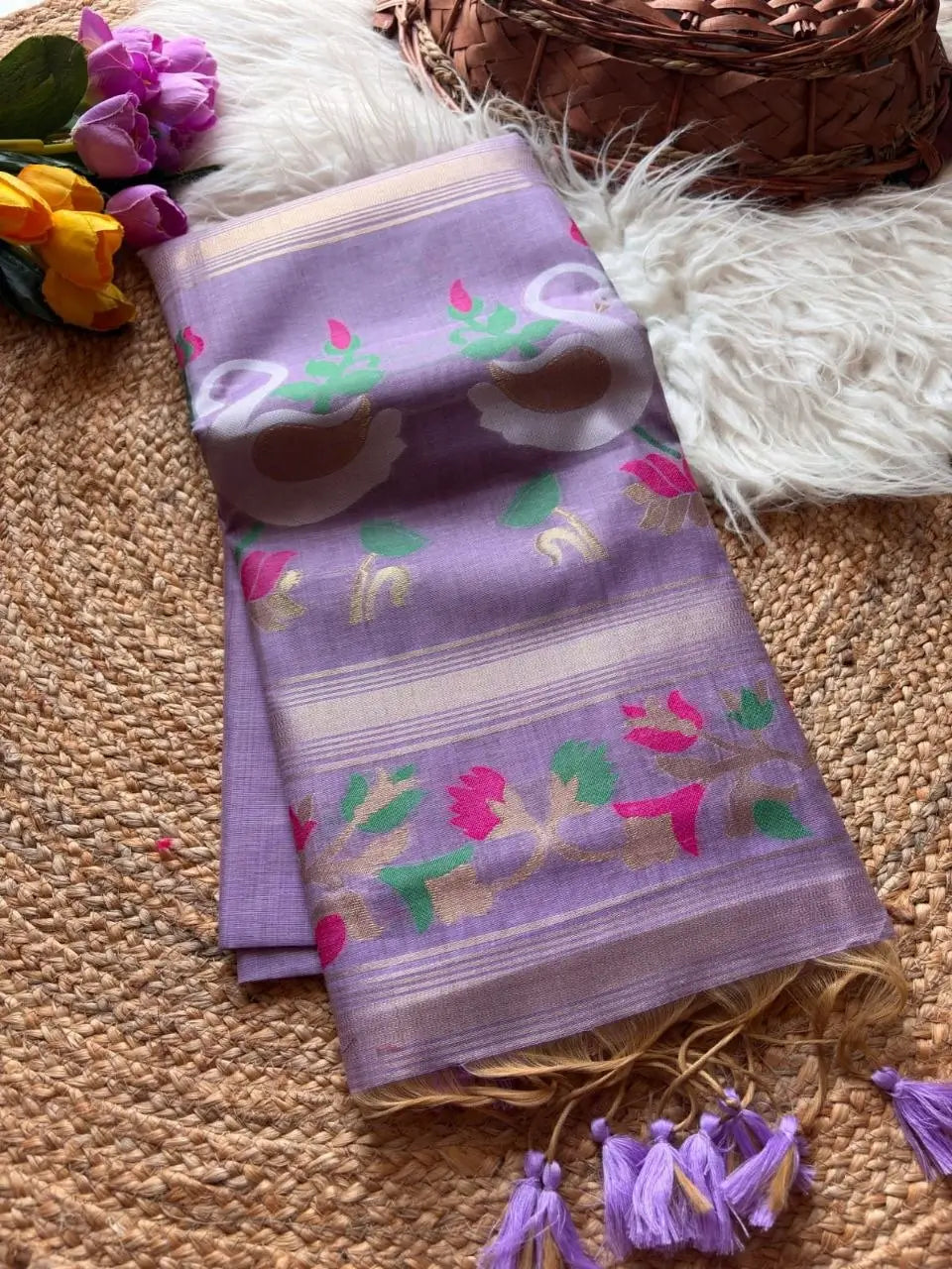 Premium Muga Cotton Saree for Festive, Traditional and Day Occasion Wear