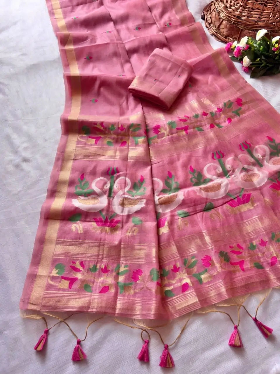 Premium Muga Cotton Saree for Festive, Traditional and Day Occasion Wear