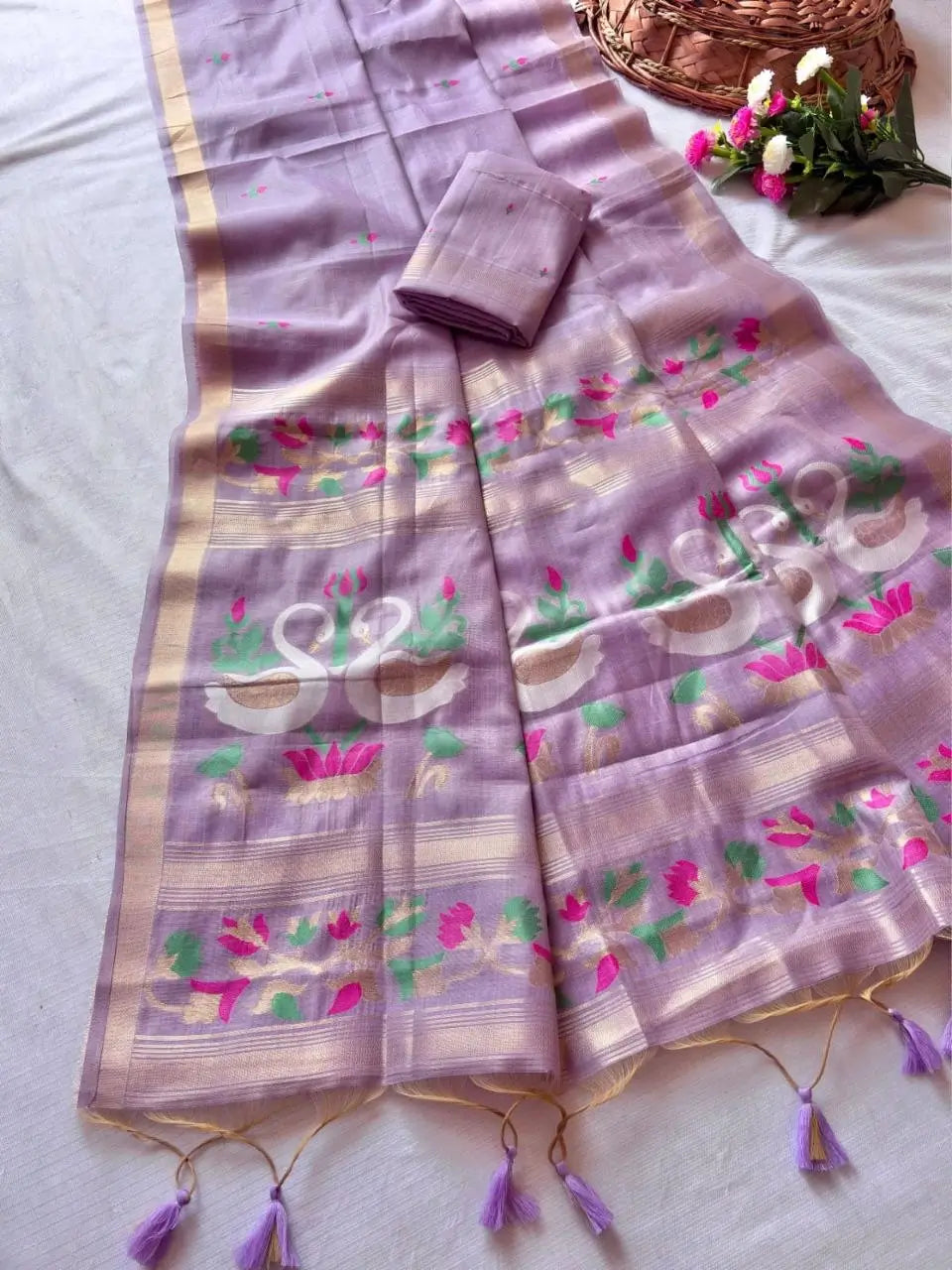 Premium Muga Cotton Saree for Festive, Traditional and Day Occasion Wear