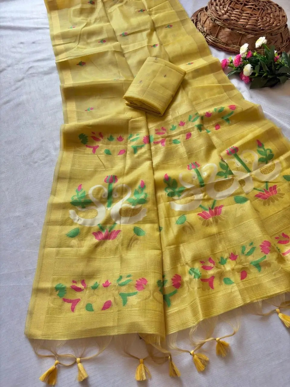 Premium Muga Cotton Saree for Festive, Traditional and Day Occasion Wear