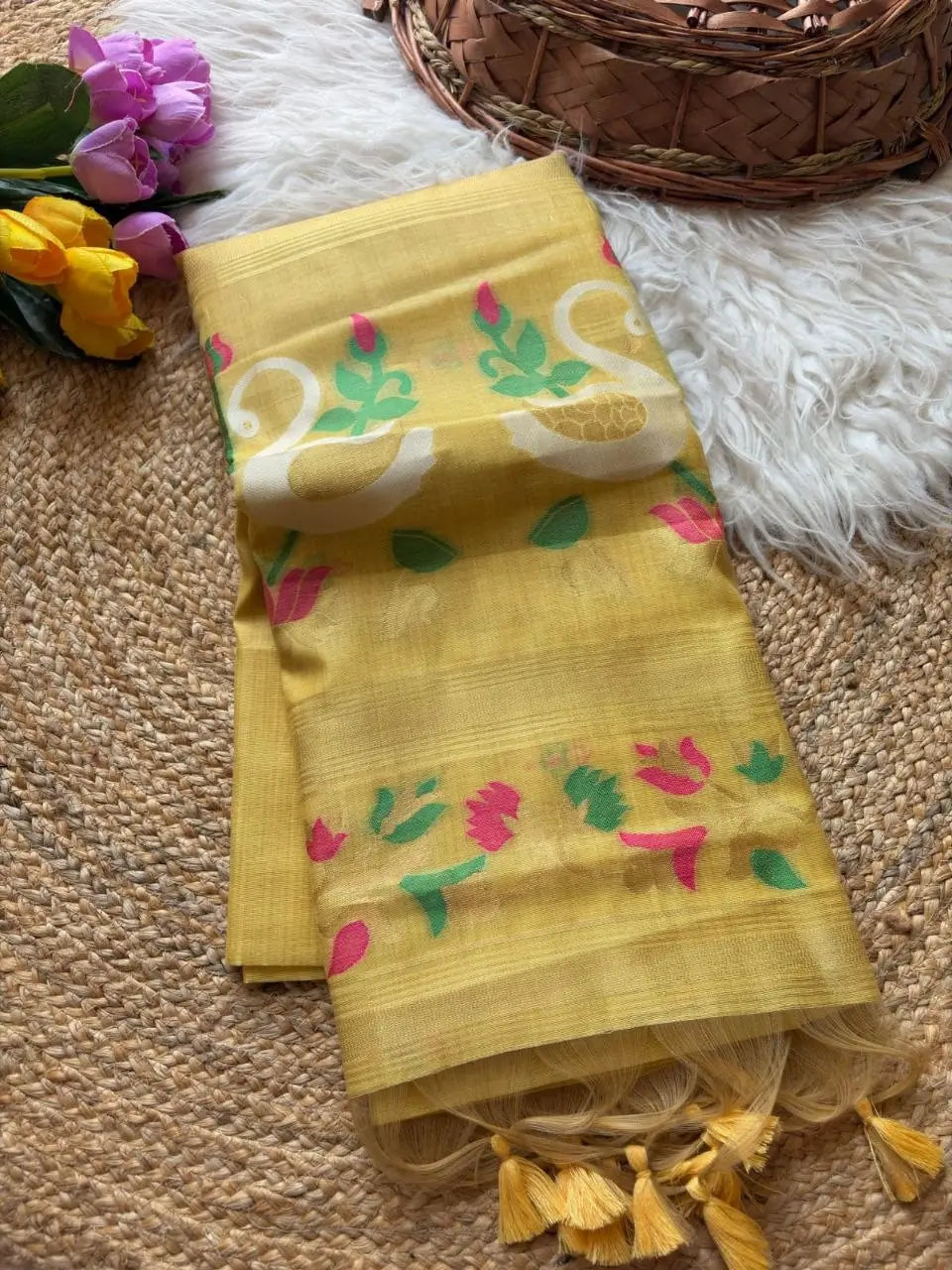 Premium Muga Cotton Saree for Festive, Traditional and Day Occasion Wear
