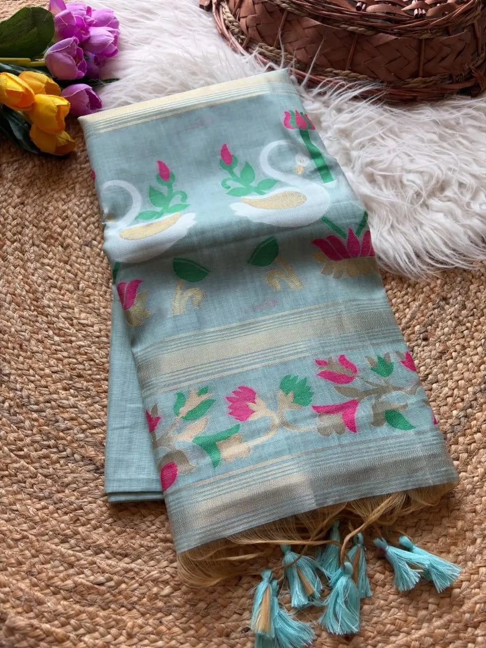 Premium Muga Cotton Saree for Festive, Traditional and Day Occasion Wear