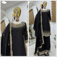 Premium Natural Crêpe Embroidered Sharara Suit with Dupatta – 8 Colors