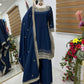 Premium Natural Crêpe Embroidered Sharara Suit with Dupatta – 8 Colors