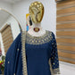 Premium Natural Crêpe Embroidered Sharara Suit with Dupatta – 8 Colors