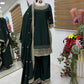 Premium Natural Crêpe Embroidered Sharara Suit with Dupatta – 8 Colors