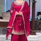 Premium Natural Crêpe Embroidered Sharara Suit with Dupatta – 8 Colors