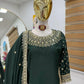 Premium Natural Crêpe Embroidered Sharara Suit with Dupatta – 8 Colors