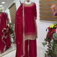 Premium Natural Crêpe Embroidered Sharara Suit with Dupatta – 8 Colors