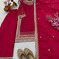 Premium Natural Crêpe Embroidered Sharara Suit with Dupatta – 8 Colors