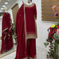 Premium Natural Crêpe Embroidered Sharara Suit with Dupatta – 8 Colors