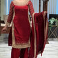 Premium Natural Crêpe Embroidered Sharara Suit with Dupatta – 8 Colors