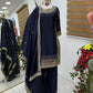 Premium Natural Crêpe Embroidered Sharara Suit with Dupatta – 8 Colors