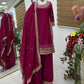 Premium Natural Crêpe Embroidered Sharara Suit with Dupatta – 8 Colors