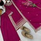Premium Natural Crêpe Embroidered Sharara Suit with Dupatta – 8 Colors