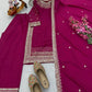 Premium Natural Crêpe Embroidered Sharara Suit with Dupatta – 8 Colors