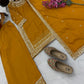 Premium Natural Crêpe Embroidered Sharara Suit with Dupatta – 8 Colors