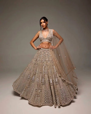 Premium Net Sequins Embroidered Lehenga Set