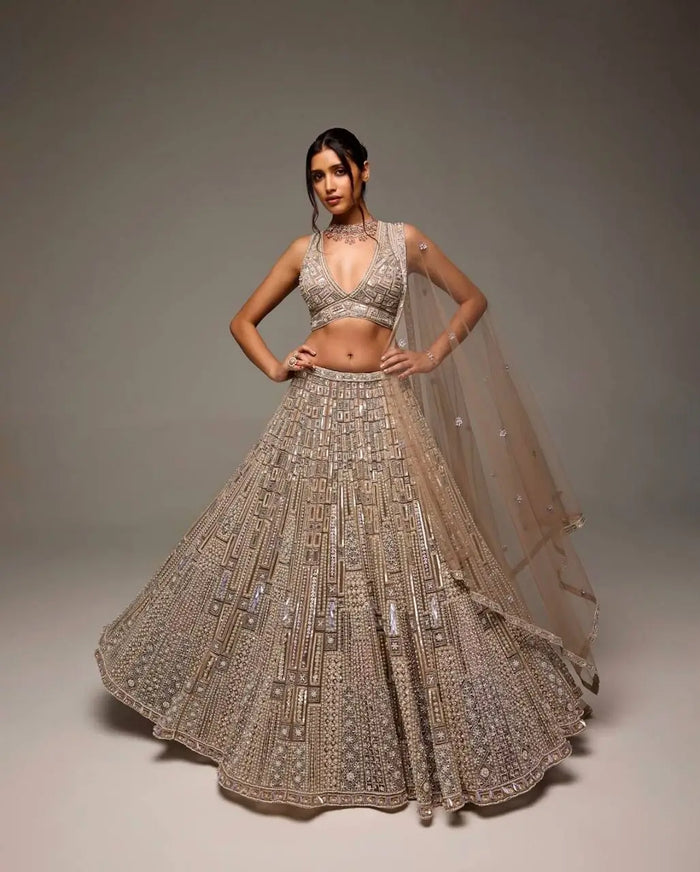 Premium Net Sequins Embroidered Lehenga Set