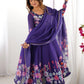 Premium Organza Silk Anarkali Set with Badla Work and Dupatta
