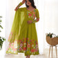 Premium Organza Silk Anarkali Set with Badla Work and Dupatta