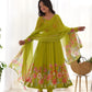 Premium Organza Silk Anarkali Set with Badla Work and Dupatta