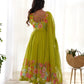 Premium Organza Silk Anarkali Set with Badla Work and Dupatta