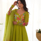 Premium Organza Silk Anarkali Set with Badla Work and Dupatta
