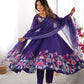 Premium Organza Silk Anarkali Set with Badla Work and Dupatta