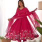 Premium Organza Silk Anarkali Set with Badla Work and Dupatta