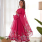 Premium Organza Silk Anarkali Set with Badla Work and Dupatta