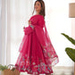 Premium Organza Silk Anarkali Set with Badla Work and Dupatta