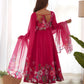 Premium Organza Silk Anarkali Set with Badla Work and Dupatta