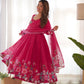 Premium Organza Silk Anarkali Set with Badla Work and Dupatta