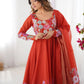 Premium Organza Silk Anarkali Set with Badla Work and Dupatta